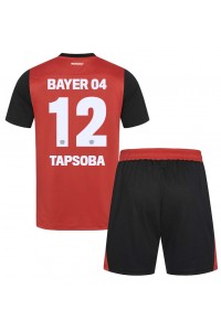 Bayer Leverkusen Edmond Tapsoba #12 Babytruitje Thuis tenue Kind 2024-25 Korte Mouw (+ Korte broeken)